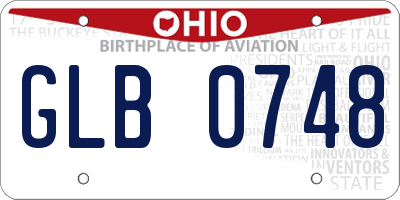 OH license plate GLB0748
