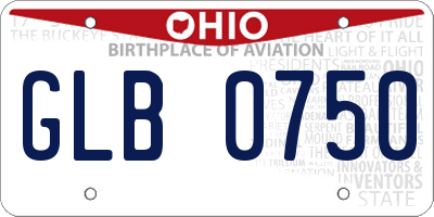 OH license plate GLB0750