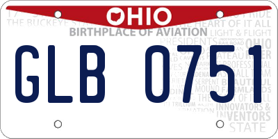 OH license plate GLB0751