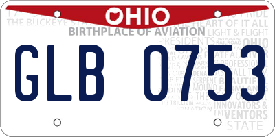 OH license plate GLB0753