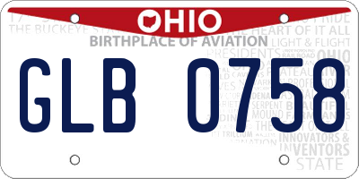 OH license plate GLB0758