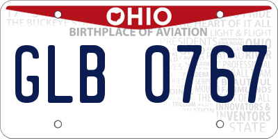 OH license plate GLB0767