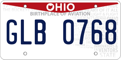 OH license plate GLB0768
