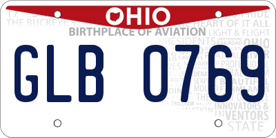 OH license plate GLB0769