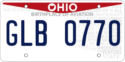 OH license plate GLB0770