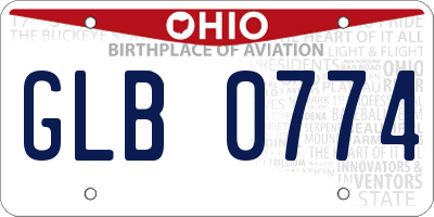 OH license plate GLB0774