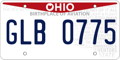 OH license plate GLB0775