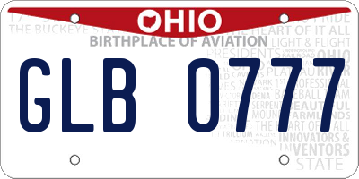 OH license plate GLB0777