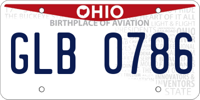 OH license plate GLB0786