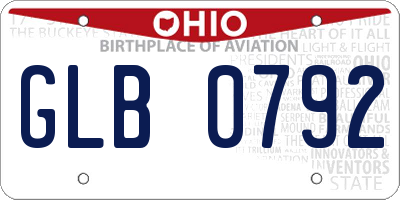OH license plate GLB0792