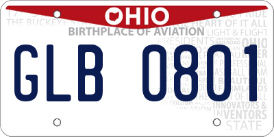 OH license plate GLB0801