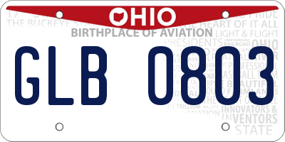 OH license plate GLB0803