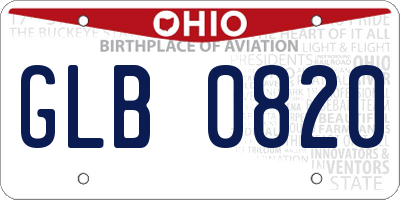 OH license plate GLB0820