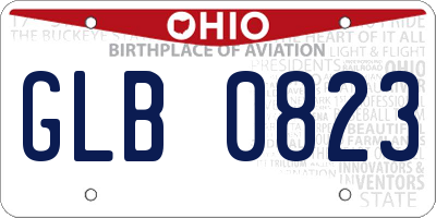 OH license plate GLB0823
