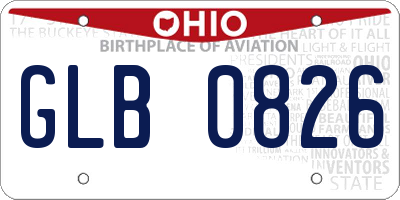 OH license plate GLB0826