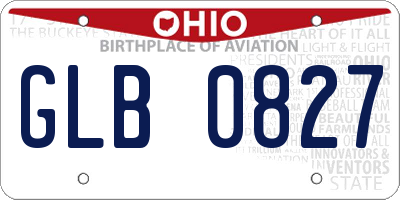 OH license plate GLB0827