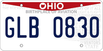 OH license plate GLB0830