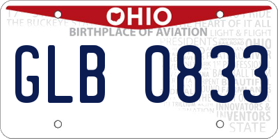 OH license plate GLB0833