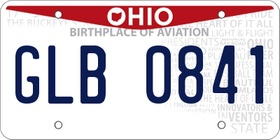 OH license plate GLB0841