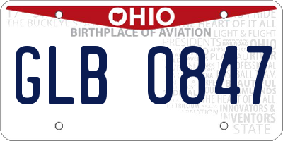 OH license plate GLB0847