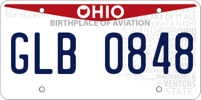 OH license plate GLB0848