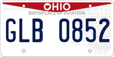 OH license plate GLB0852