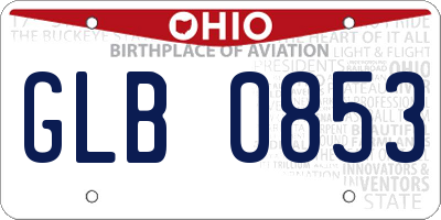 OH license plate GLB0853