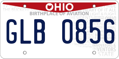 OH license plate GLB0856
