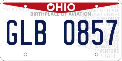 OH license plate GLB0857