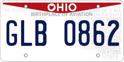 OH license plate GLB0862