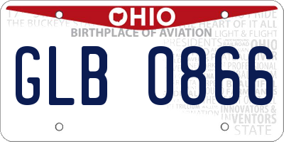 OH license plate GLB0866