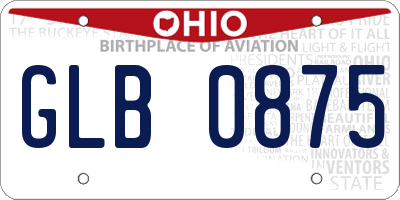 OH license plate GLB0875