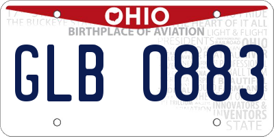 OH license plate GLB0883