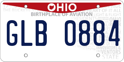 OH license plate GLB0884
