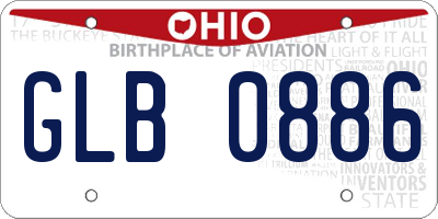 OH license plate GLB0886