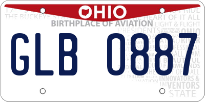 OH license plate GLB0887
