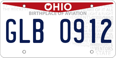 OH license plate GLB0912