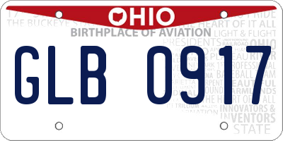 OH license plate GLB0917