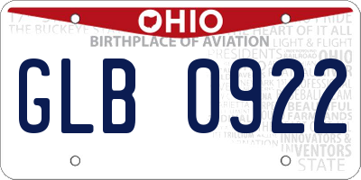 OH license plate GLB0922