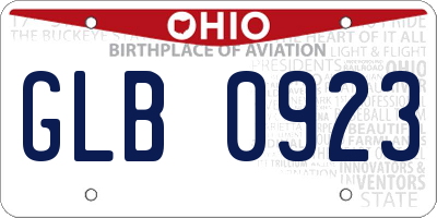 OH license plate GLB0923