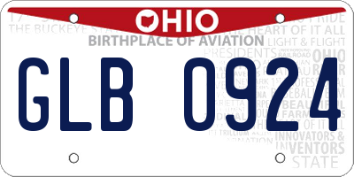 OH license plate GLB0924