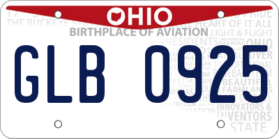 OH license plate GLB0925