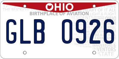 OH license plate GLB0926