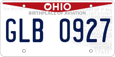 OH license plate GLB0927