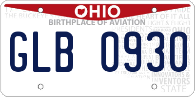 OH license plate GLB0930