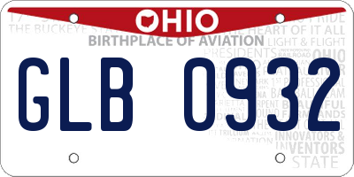 OH license plate GLB0932