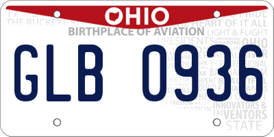 OH license plate GLB0936