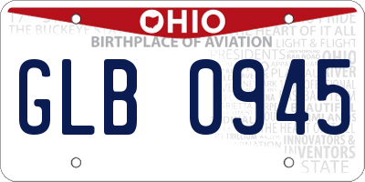 OH license plate GLB0945