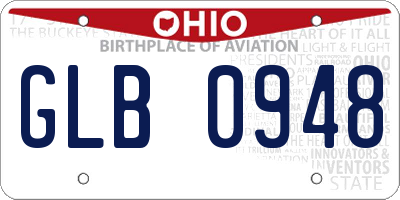 OH license plate GLB0948