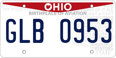 OH license plate GLB0953